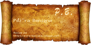 Póra Benigna névjegykártya